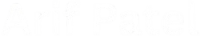 Arif Patel Logo White